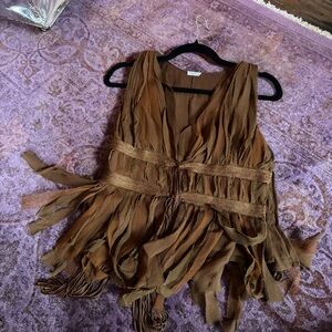 Max mara silk fringe top